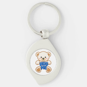 Cute Teddy Bear Hug Me Embroidery Style Cute Bear  Key Ring