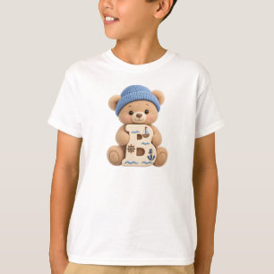 Cute Teddy Bear Initial B Sailor Boys T-Shirt