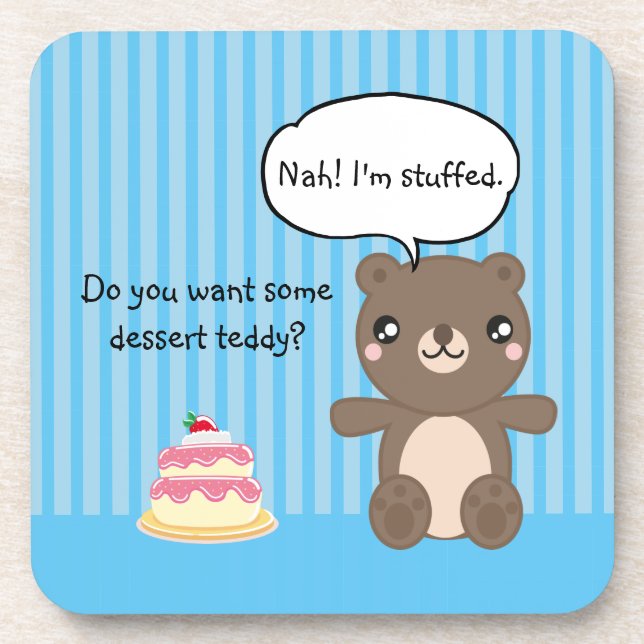 Cute Teddy Bear Kids Funny Joke  Coaster (Front)