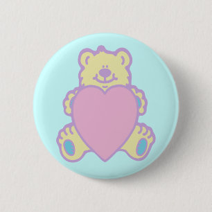 Cute Teddy Bear Love Heart 6 Cm Round Badge