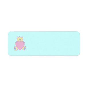Cute Teddy Bear Love Heart Return Address Label