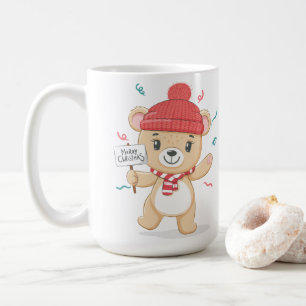 Cute Teddy Bear Merry Christmas Coffee Mug