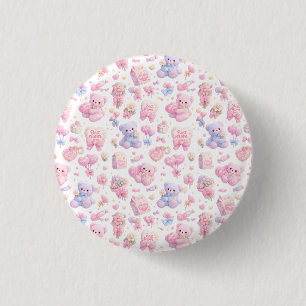 Cute Teddy Bear Mum Clipart Bundle   Pastel Waterc 3 Cm Round Badge