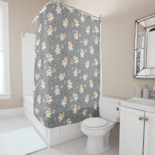Cute Teddy Bear Mummies and Skulls Shower Curtain