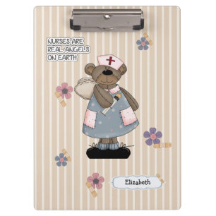 Cute Teddy Bear Nurse Appreciation Gift Clipboard