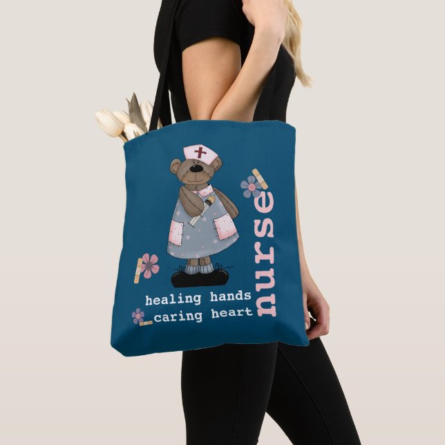 Cute Teddy Bear Nurse Appreciation Gift  Tote Bag (Close Up)