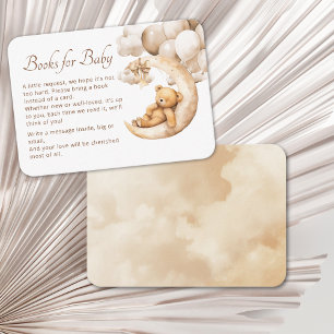 Cute Teddy Bear Over the Moon Books for Baby Enclosure Card