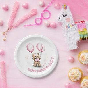 Cute Teddy Bear Paper Plate