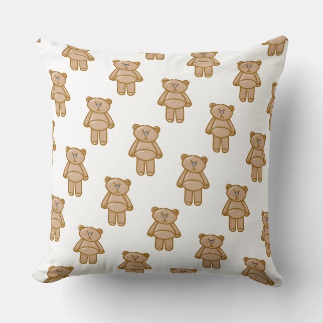 Cute Teddy Bear Pattern Cushion (Front)