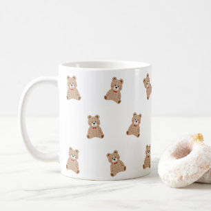 Cute Teddy Bear Pattern Mug – Aesthetic Cosy Gift 