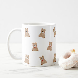 Cute Teddy Bear Pattern Mug – Aesthetic Cosy Gift 