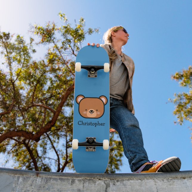 Cute Teddy Bear Personalised  Skateboard (Outdoor 1)