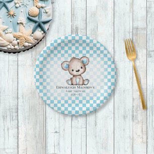 Cute Teddy Bear Picnic Baby Shower Paper Plate