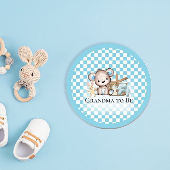 Cute Teddy Bear Picnic Baby Shower Personalised 7.5 Cm Round Badge (Creator Uploaded)