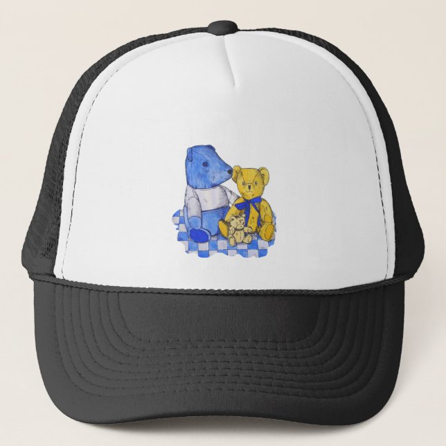cute teddy bear picture trucker hat (Front)