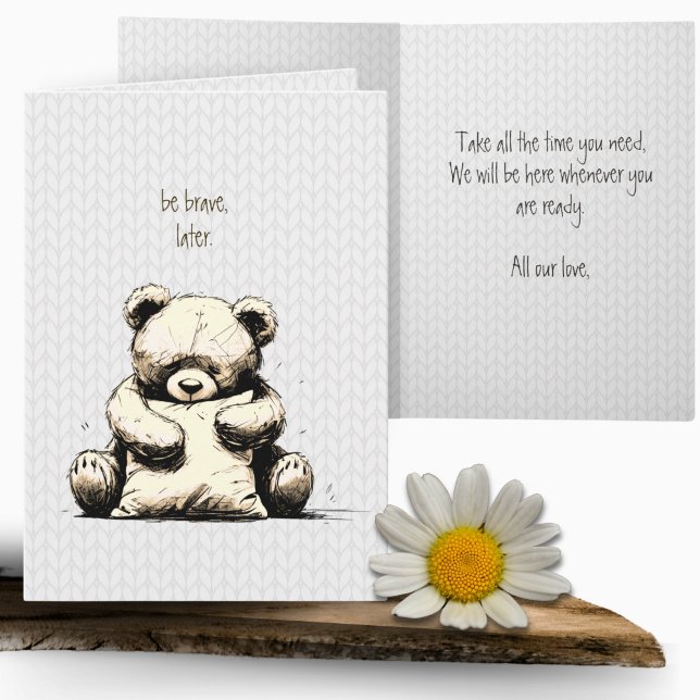 Cute Teddy Bear Pillow Bravery Compassion  Card (Creator Uploaded)