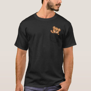 Cute Teddy Bear Pocket Men's Women's Bear T-Shirt