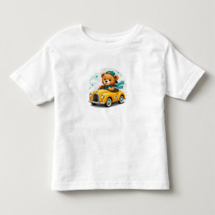 Cute Teddy Bear Race Car Journey For Little Kids Toddler T-Shirt