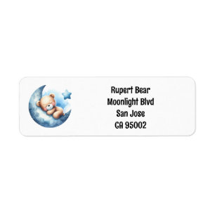 Cute teddy bear return address label