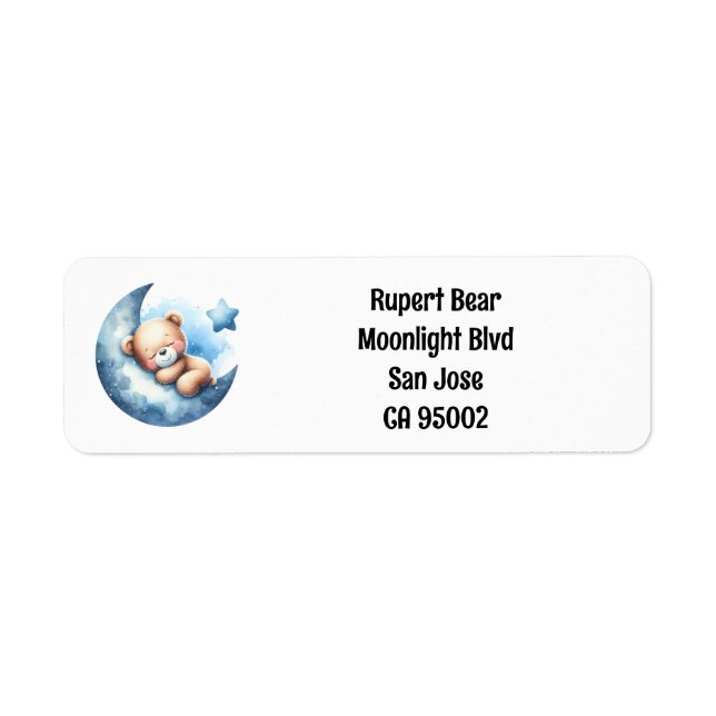 Cute teddy bear return address label (Front)