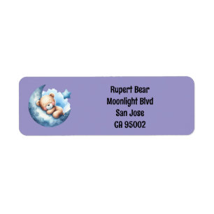 Cute teddy bear return address label