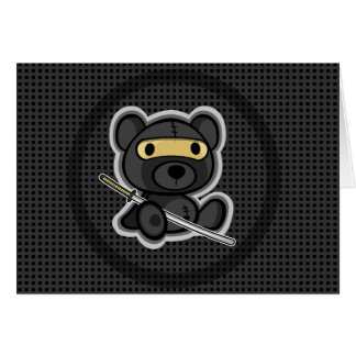 cute teddy bear samurai warrior card 01