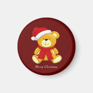 Cute Teddy Bear Santa  Magnet