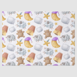 Cute Teddy Bear, Sheep, and Moon Decoupage Tissue Paper