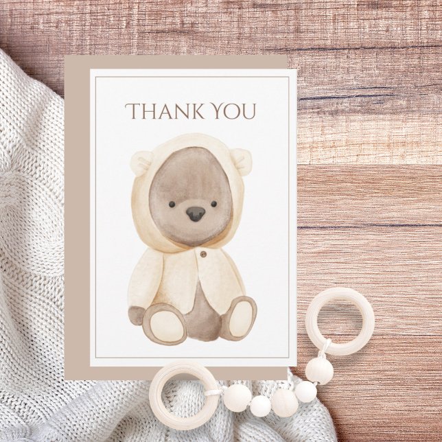 Cute Teddy Bear Simple Thank You Card (Creator Uploaded)