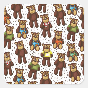 Cute teddy Bear Square Sticker