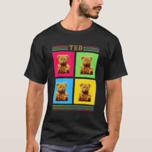 Cute Teddy Bear Ted Four Coloured Boxes T-Shirt