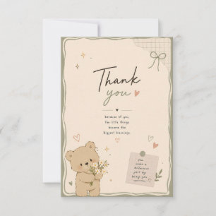 Cute Teddy Bear Thank You Card