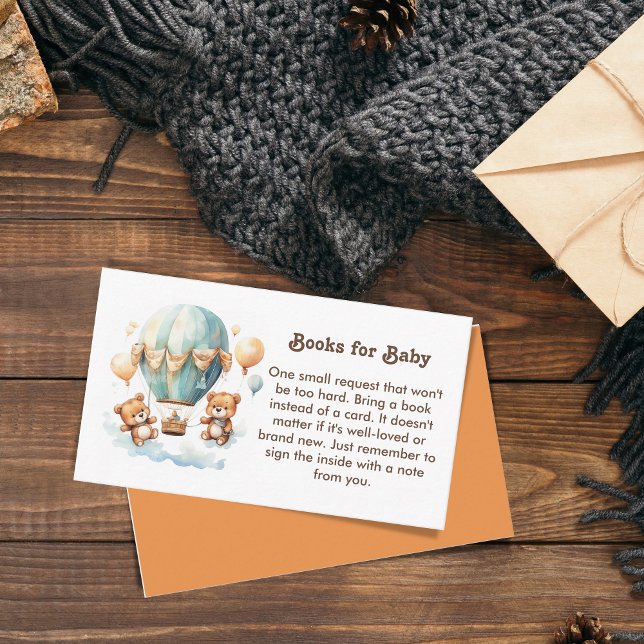 Cute Teddy Bear Twins baby Shower Books for Baby Enclosure Card (Creator Uploaded)