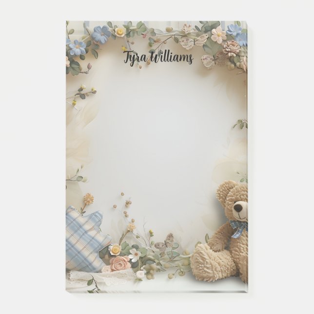 Cute Teddy Bear Valentine's Day  Post-it Notes (Front)