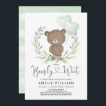 Cute Teddy Bear With Balloons Neutral Baby Shower Invitation<br><div class="desc">Invite your guests with adorable bear themed baby shower invitation. Use the design tools to edit the text,  change font colour and style to create a unique one of a kind invitation design.</div>