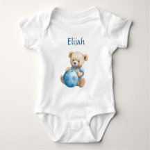 Cute Teddy Bear with Blue Ball