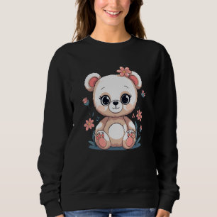Cute Teddy Bear with Flowers Pastel Nursery Sweatshirt