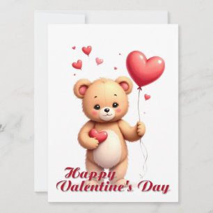 Cute Teddy Bear with Heart – Happy Valentine’s Day
