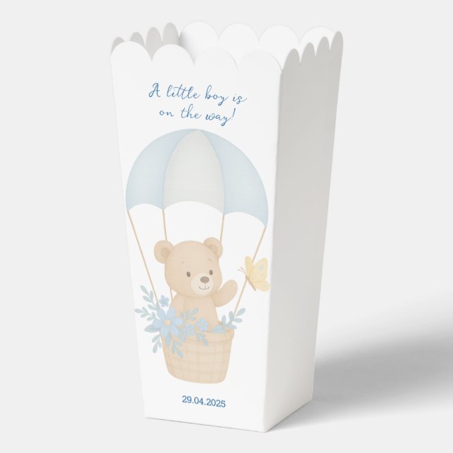 Cute Teddy Bear with Parachute Baby Shower  Favour Box (Front)