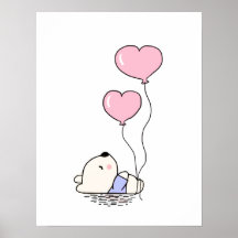 Cute Teddy Bear with Pink Balloons Girls Bedroom