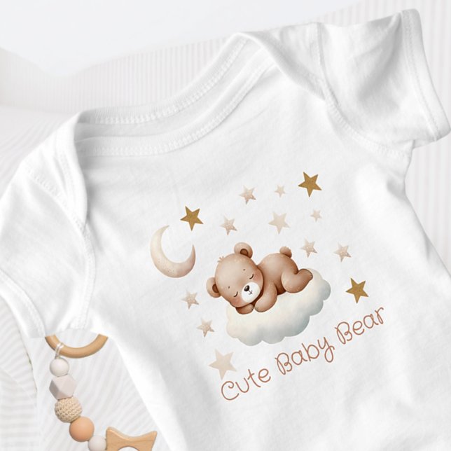 Cute Teddy Bear with Stars  Baby Bodysuit (Creator Uploaded)