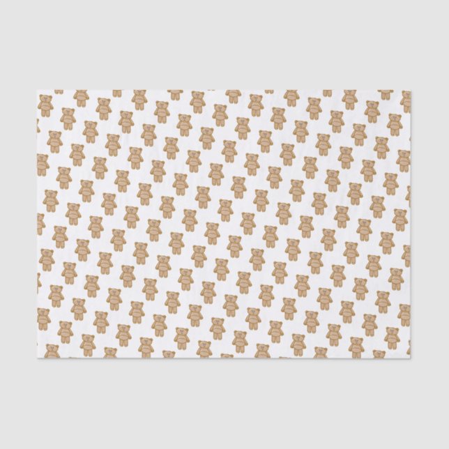 Cute Teddy Bears Pattern Tissue Paper (Front)