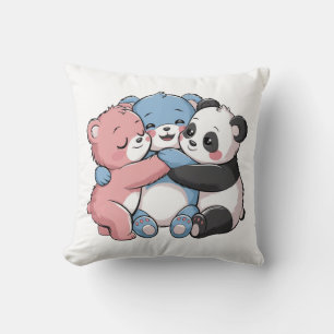 Cute Teddy Bears with Panda Cushion