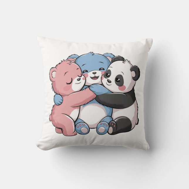 Cute Teddy Bears with Panda Cushion (Front)