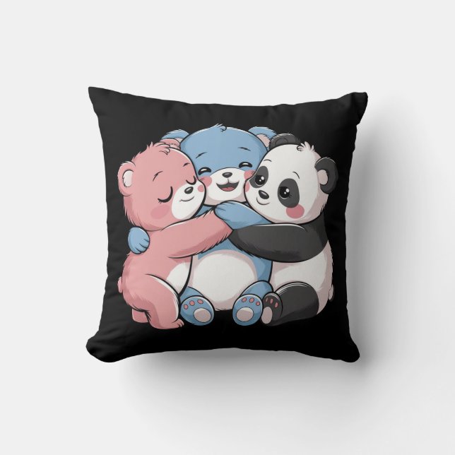 Cute Teddy Bears with Panda Cushion (Front)