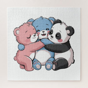 Cute Teddy Bears with Panda Jigsaw Puzzle