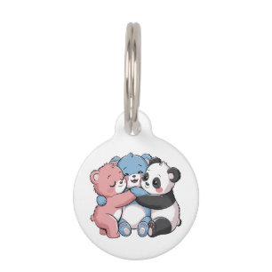 Cute Teddy Bears with Panda Pet Tag