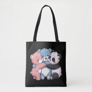 Cute Teddy Bears with Panda Tote Bag