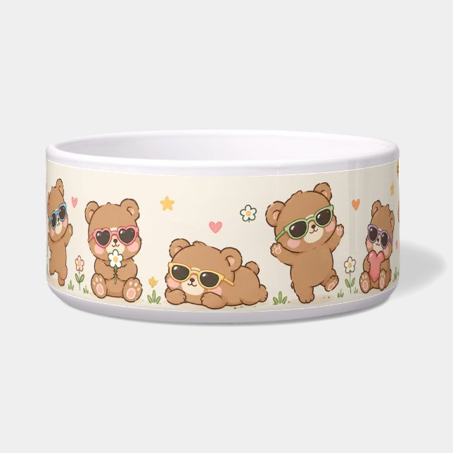 Cute Teddy Bears with Sunglasses Pattern Adorable (Left)