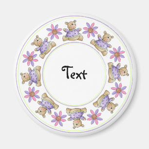 Cute teddy design border magnet